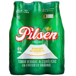 cerveza pilsen BO de 305 ml six paq